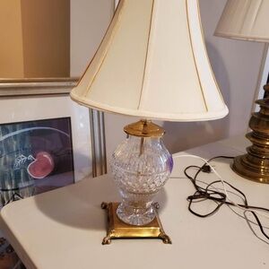 Elegant Crystal Gold and Cream Table Lamp